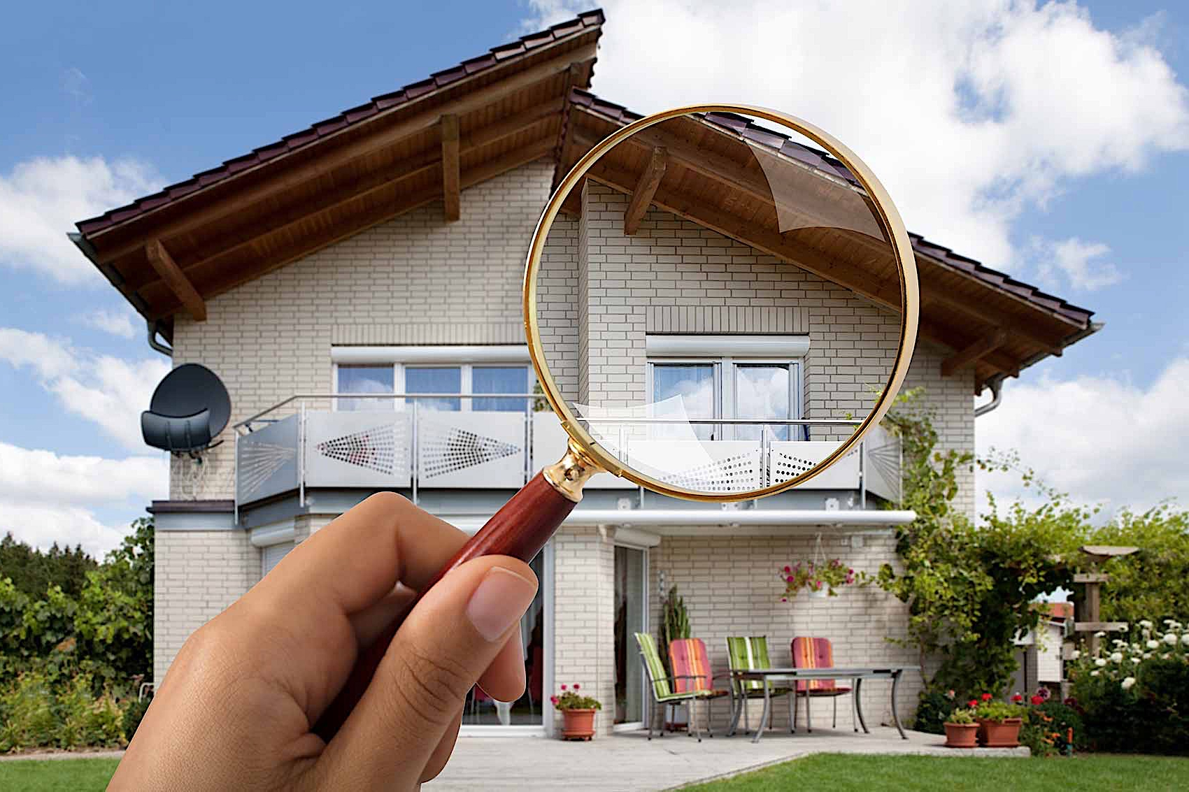 NJ Home & Property Inspection Header Image of Home with Magnifying Glass